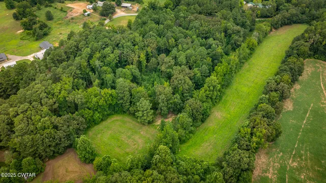a view of a lake with a city