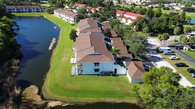 an aerial view of a house