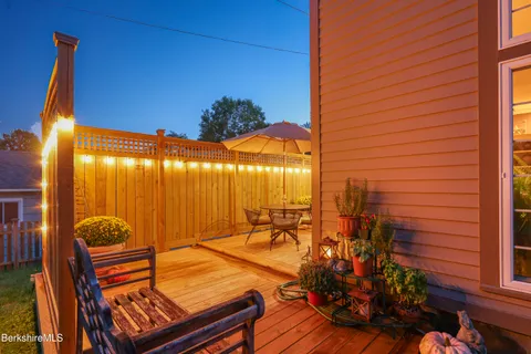 a view of an outdoor space with seating area