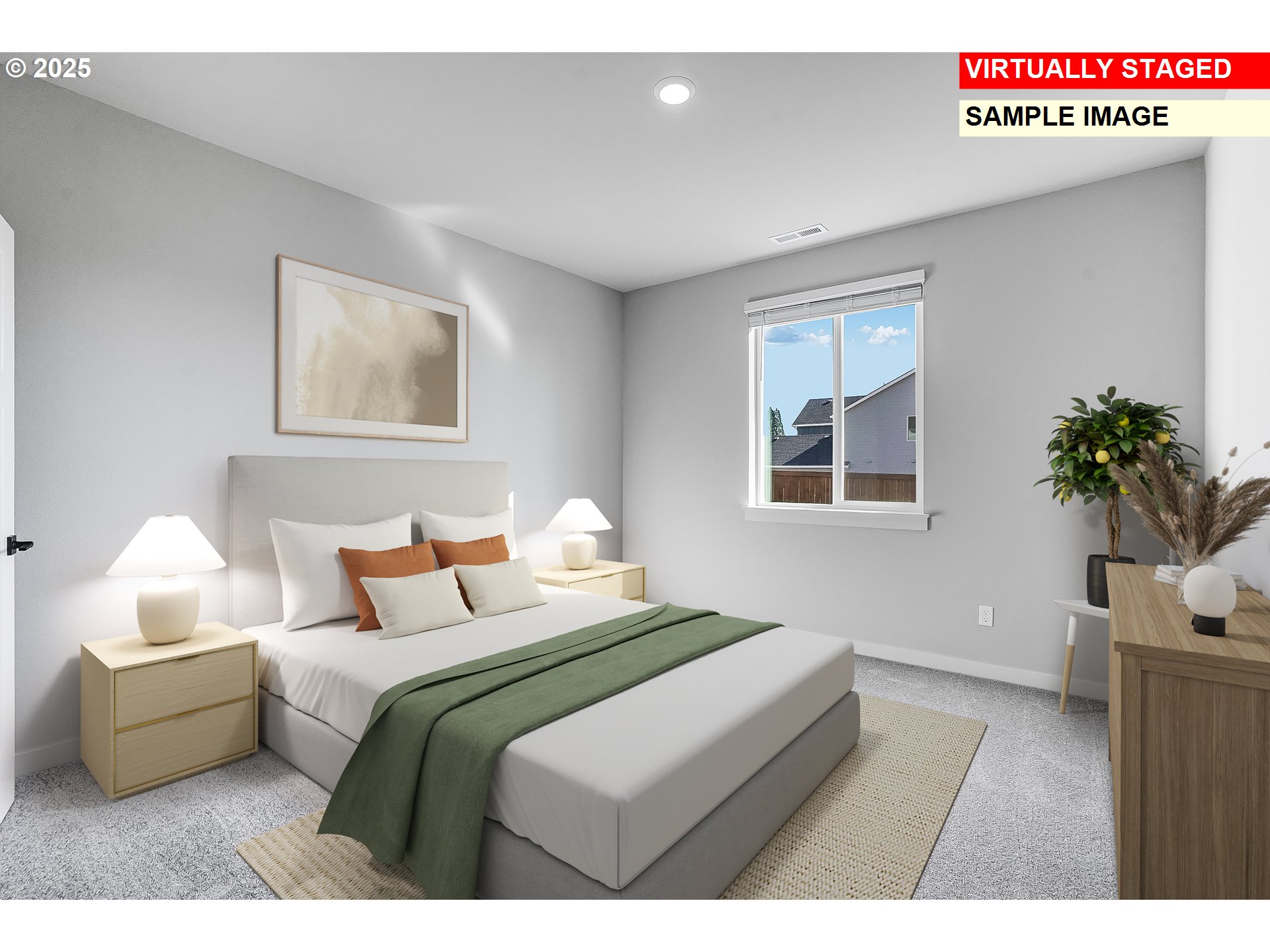 5486 North 88th Avenue Camas, WA 98607 - Photo 8 of 28 a bedroom with a bed and a potted plant