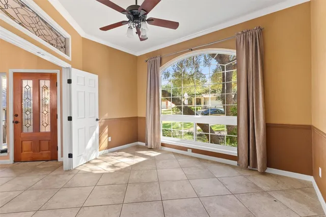 a view of an entryway with a window