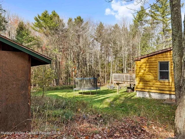 a backyard of a house with lots of green space