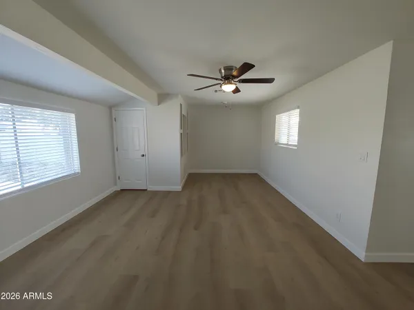 an empty room with a window