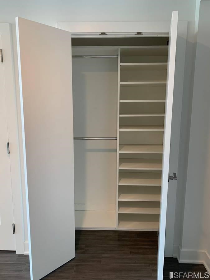 338 Main Street, Unit 27D San Francisco, CA 94105 - Photo 6 of 24 a view of walk in closet with empty racks