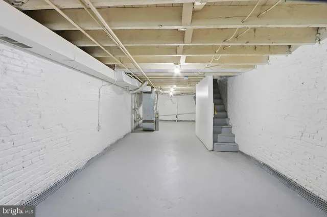 a view of empty room with empty racks