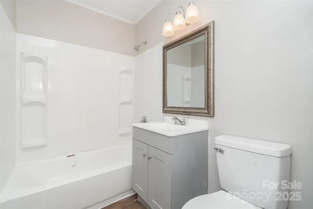 a bathroom with a toilet a sink a mirror and bathtub