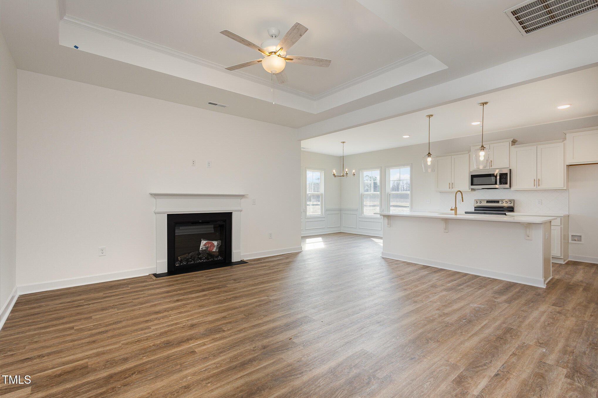 231 Trescott Street Smithfield, NC 27577 - Photo 5 of 28 a view of kitchen with granite countertop cabinets and a fireplace