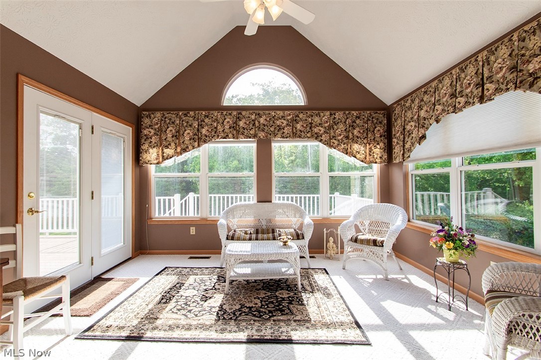 4902 Foote Road, Unit 21 Medina, OH 44256 - Photo 12 of 34 Sunroom / solarium with ceiling fan and lofted ceiling