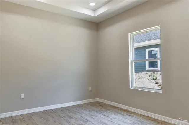 an empty room with a window