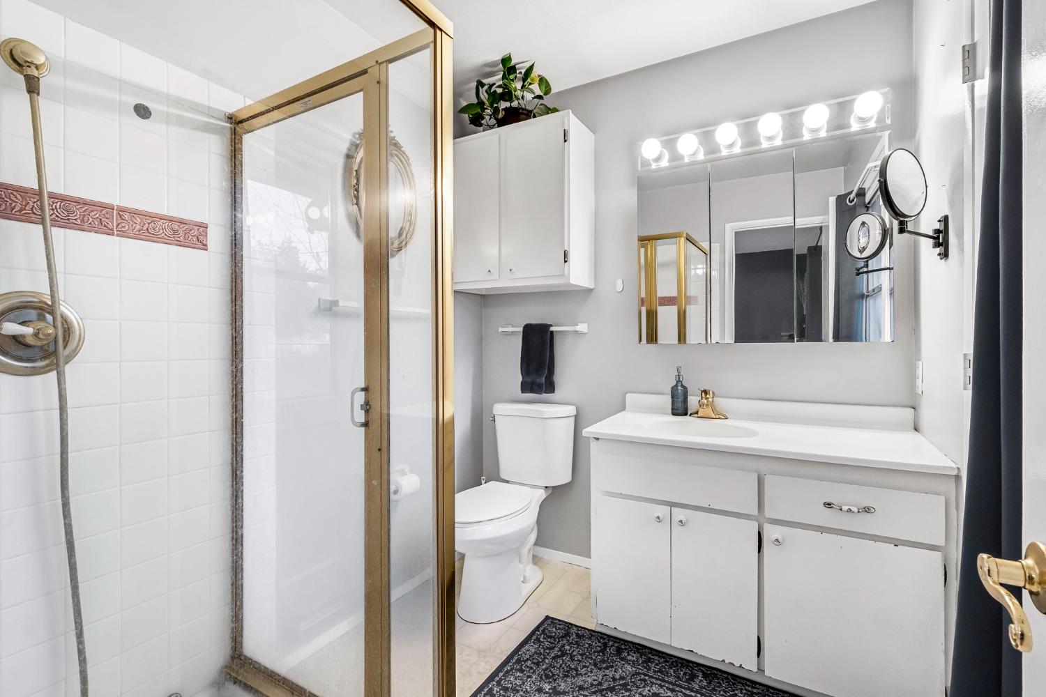 3120 West San Ramon Avenue Fresno, CA 93711 - Photo 25 of 36 a bathroom with a sink a toilet and a mirror