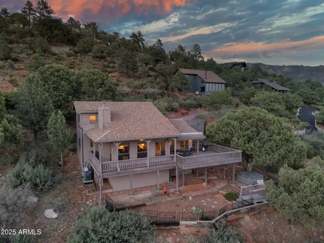 an aerial view of a house
