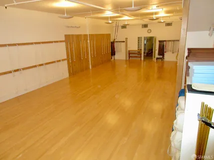 a room with gym equipment