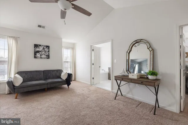a living room with furniture