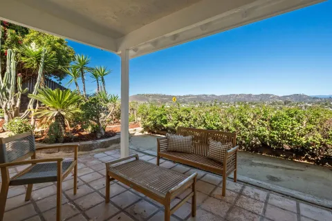 a outdoor living space with furniture