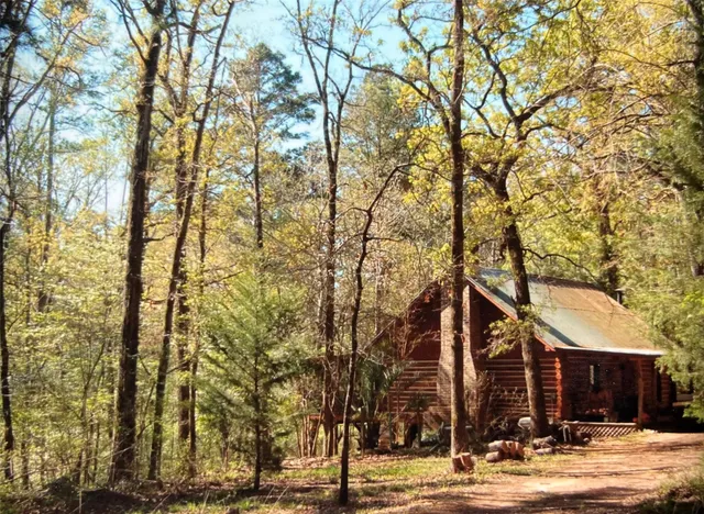 front view of a building with a trees