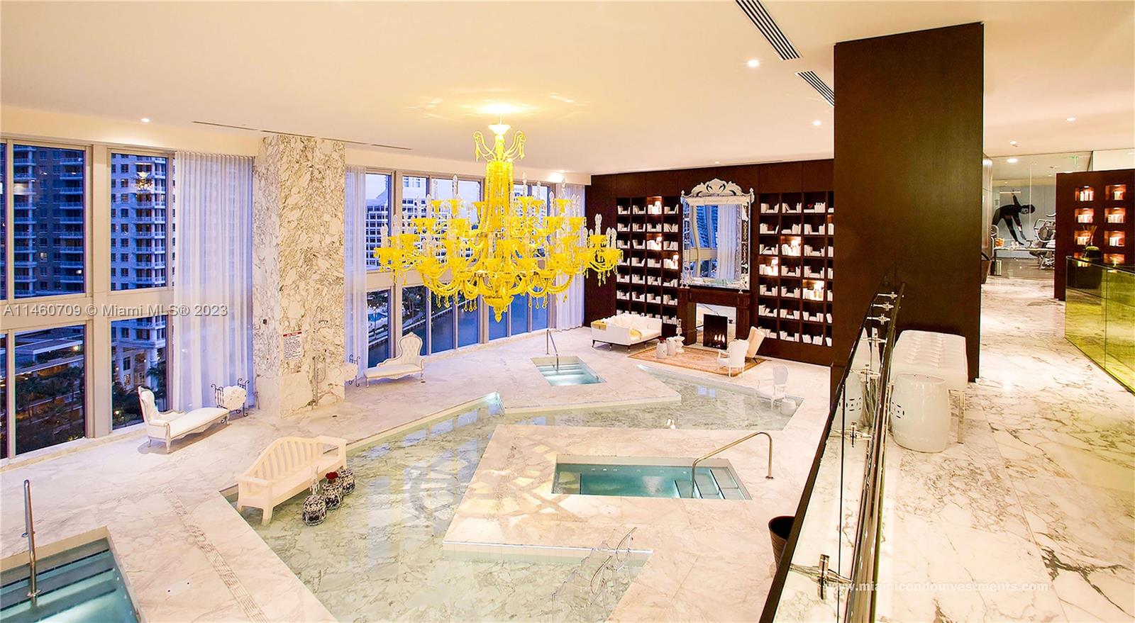 Brickell Miami, FL 33131 - Photo 12 of 27 swimming pool view with a large window and couch