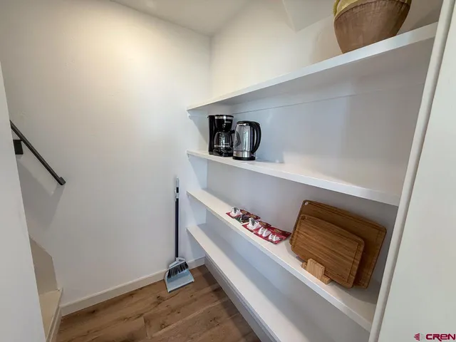 a view of hallway with washer and dryer