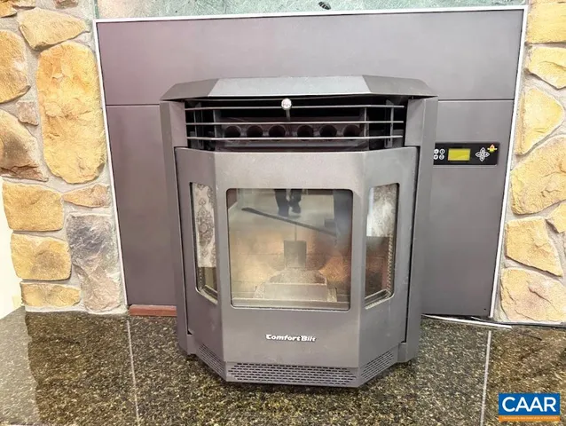 a view of a large yard with large trees