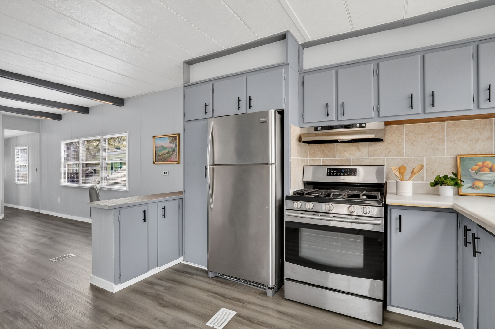 917 Lunga Drive Round Lake, IL 60073 - Photo 8 of 13 a kitchen with cabinets stainless steel appliances and wooden floor