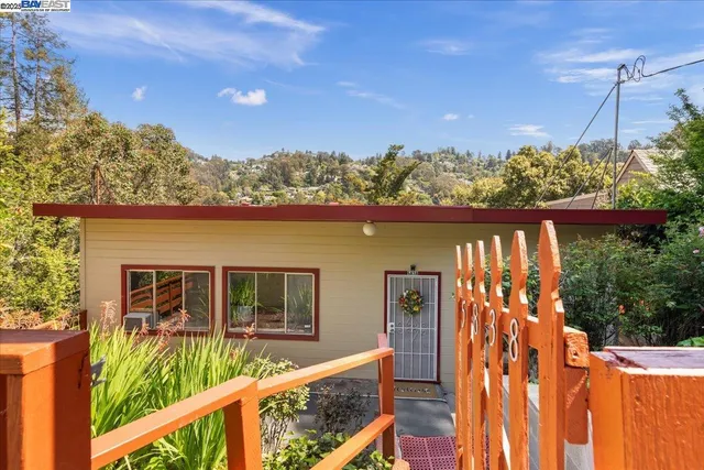 a view of a balcony with lake view