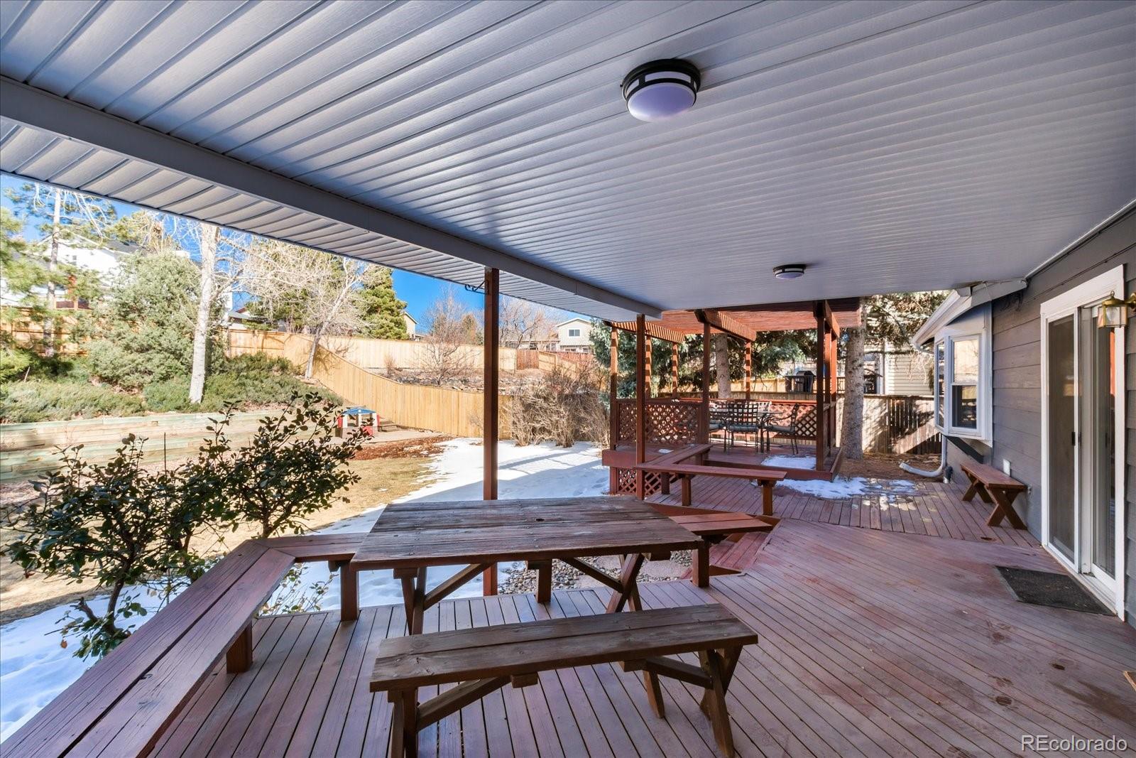 405 Northridge Road Highlands Ranch, CO 80126 - Photo 33 of 40 a view of a patio with a table chairs and a patio