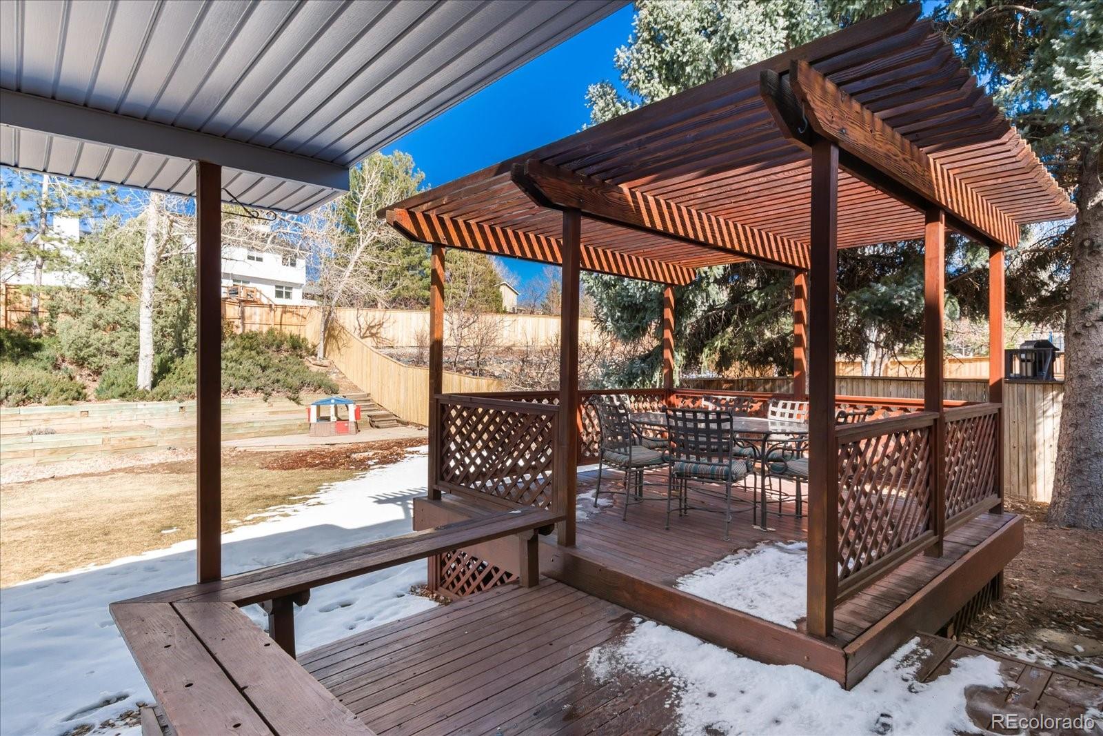 405 Northridge Road Highlands Ranch, CO 80126 - Photo 35 of 40 a view of a balcony with chairs and wooden floor