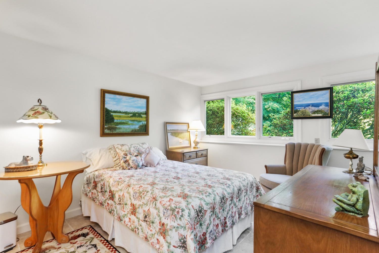 573 Valley Road New Canaan, CT 06840 - Photo 31 of 53 a bedroom with a bed and a table