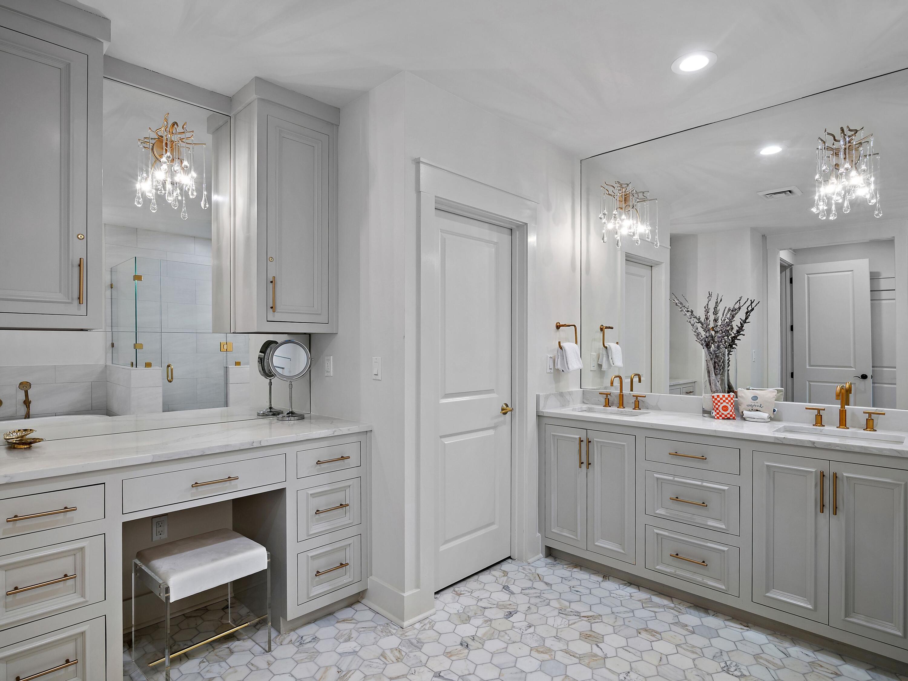 37 Compass Point Way South, Unit 421 Inlet Beach, FL 32461 - Photo 14 of 30 a spacious bathroom with a double vanity sink double and mirror