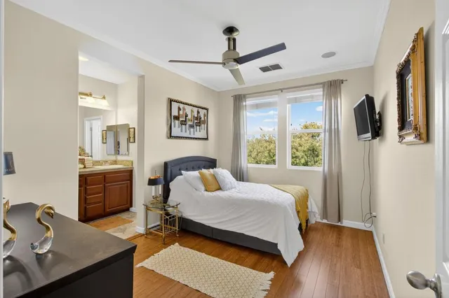 a view of a building with a street