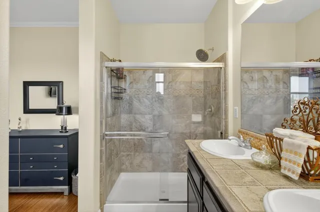 an aerial view of a city with lots of residential buildings