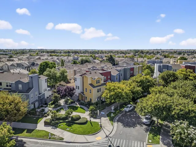 an aerial view of a city