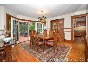 1964 County Road Lake Junaluska, NC 28745 - Photo 3 of 12 a dining room with furniture a chandelier and wooden floor