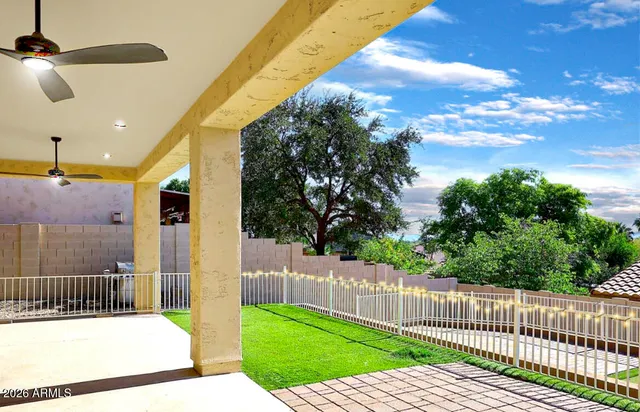 a view of a porch with a yard