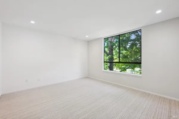 an empty room with a window