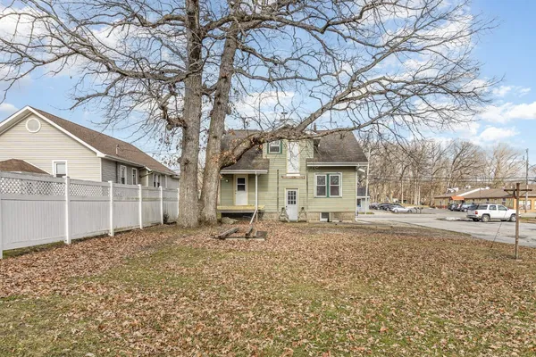a city view with tall buildings