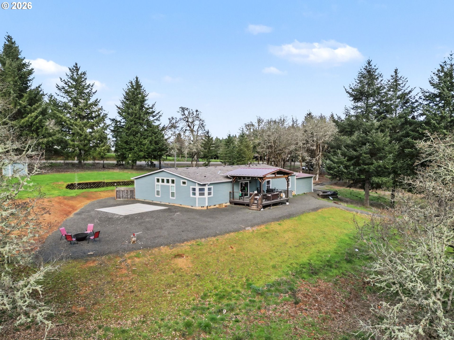 16310 Oakdale Road Dallas, OR 97338 - Photo 29 of 45 an aerial view of a house with swimming pool yard and outdoor seating