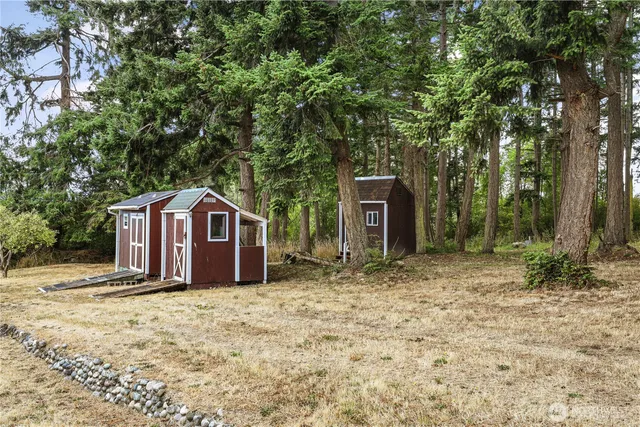 a view of backyard with green space