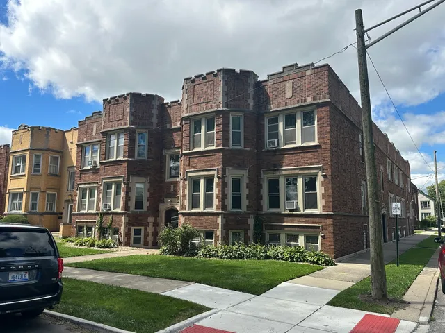 a city street lined with tall buildings