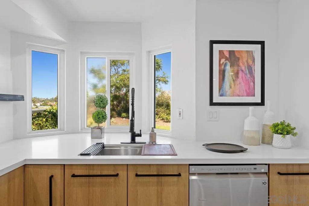 3638 Lorimer Lane Encinitas, CA 92024 - Photo 18 of 72 a kitchen with stainless steel appliances granite countertop a sink and a window