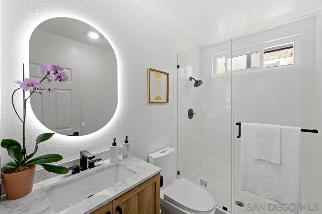 3638 Lorimer Lane Encinitas, CA 92024 - Photo 24 of 72 a bathroom with a sink mirror and toilet