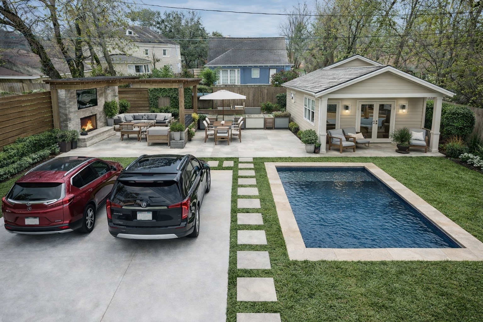 2614 Cleburne Street Houston, TX 77004 - Photo 22 of 22 High-upside real estate. An inspiring visualization of the vast footprint, showcasing ample square footage to construct an income-producing ADU suite, a sparkling pool, or a detached entertainment pavilion.