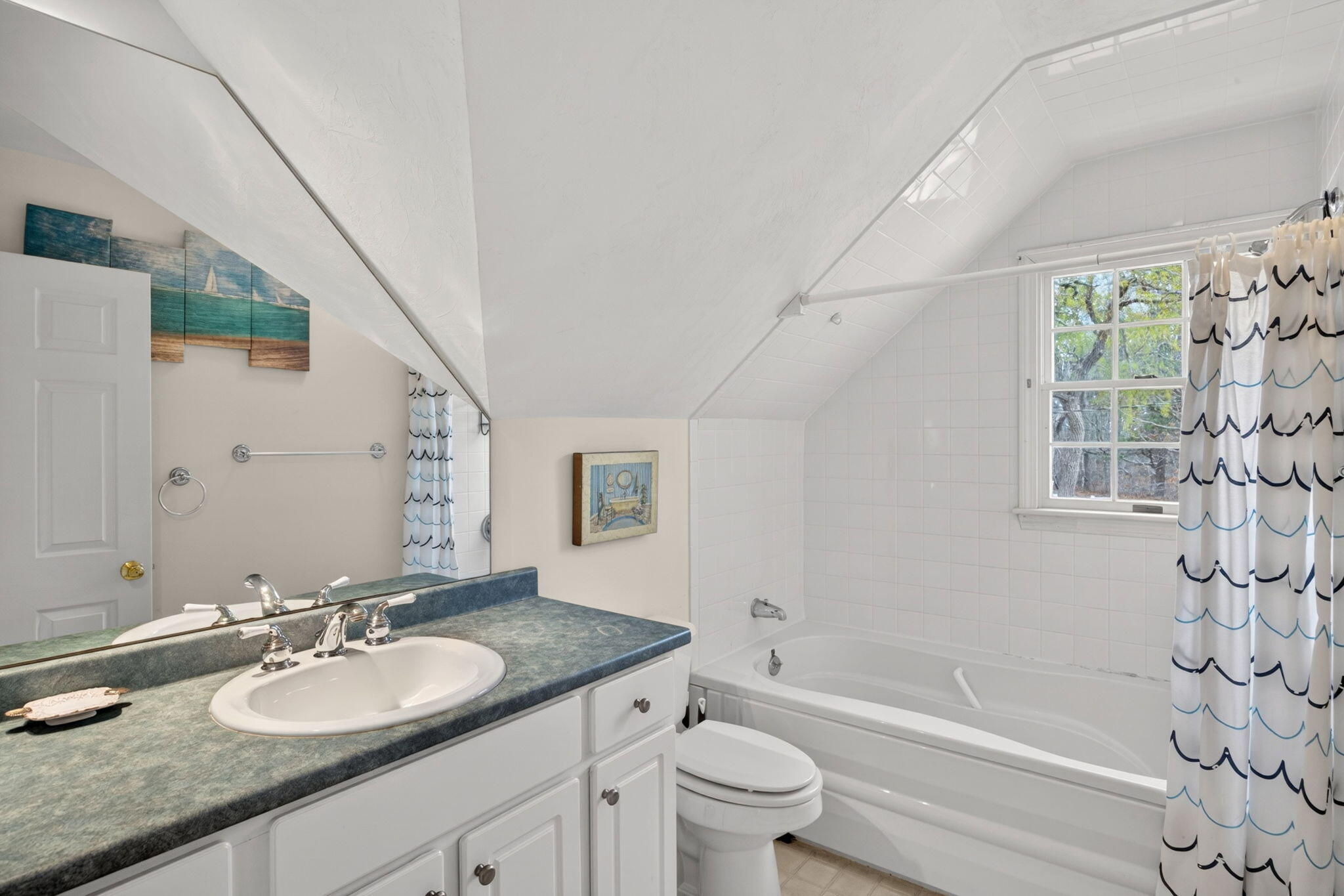35 Pine Tree Road South Chatham, MA 02659 - Photo 22 of 39 a bathroom with a granite countertop sink toilet and shower