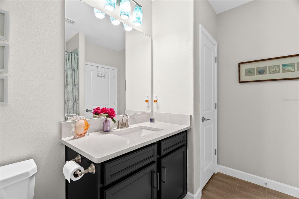 10232 Echo Dock Loop San Antonio, FL 33576 - Photo 32 of 43 a bathroom with a sink and a mirror