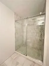 a bathroom with a bath tub