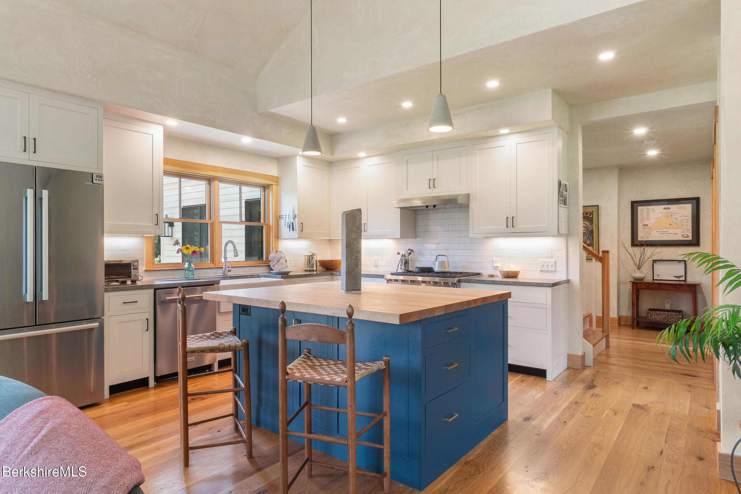 194 Sandisfield Road Sandisfield, MA 01255 - Photo 22 of 59 a kitchen with stainless steel appliances granite countertop counter space a sink and a refrigerator