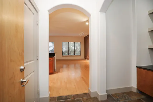 a room with a closet