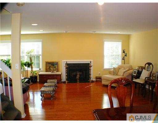 3901 Springbrook Drive Edison, NJ 08820 - Photo 2 of 10 a living room with furniture a fireplace and a floor to ceiling window
