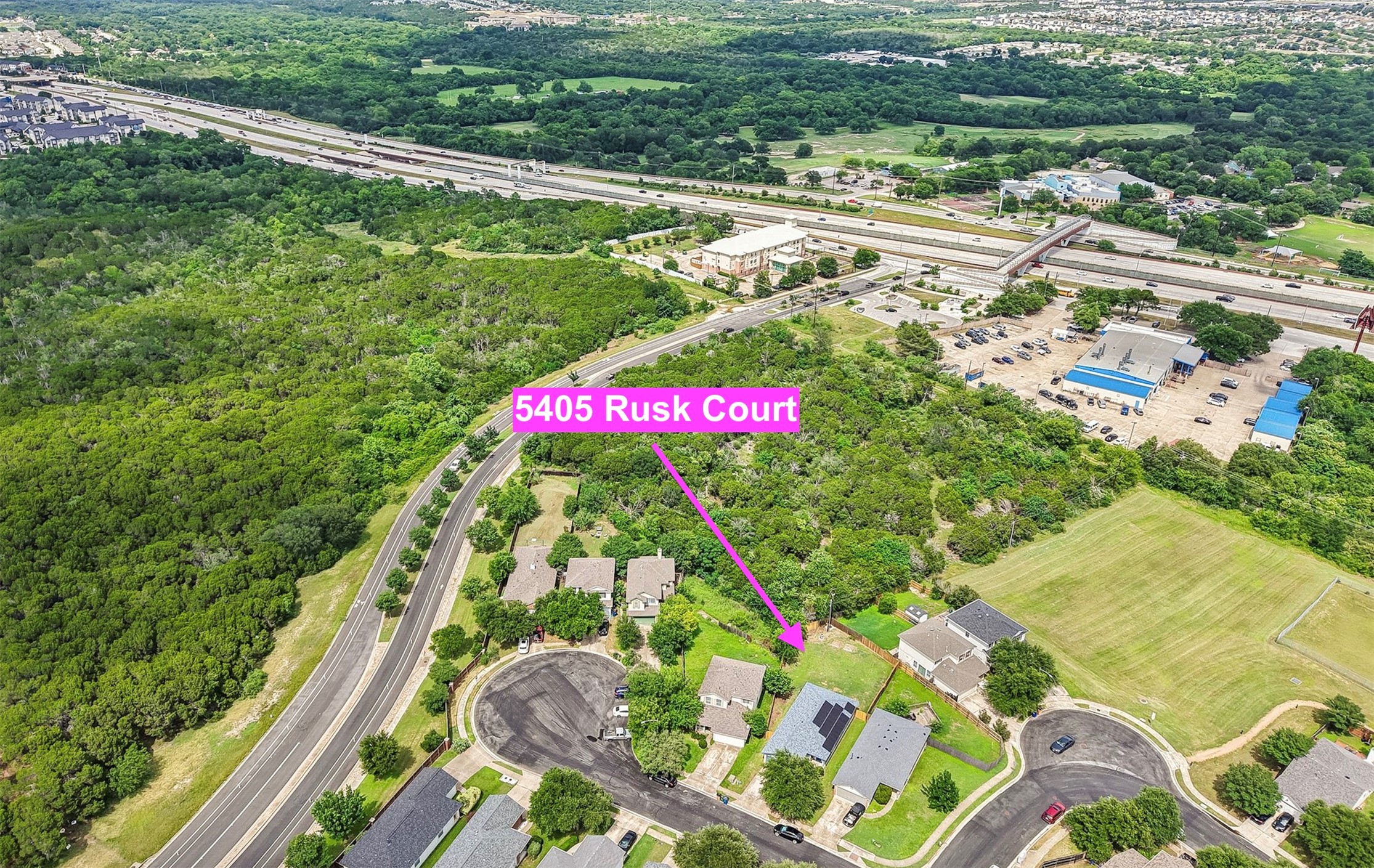 5405 Rusk Court Austin, TX 78723 - Photo 35 of 40 An aerial view of 5405 Rusk Court.