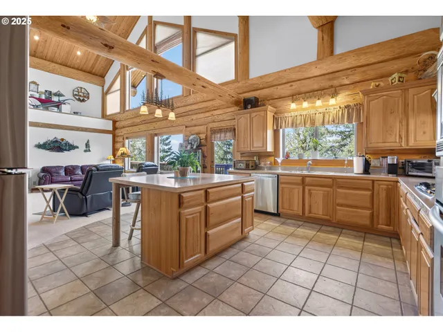 a kitchen with a sink a counter top space cabinets and stainless steel appliances