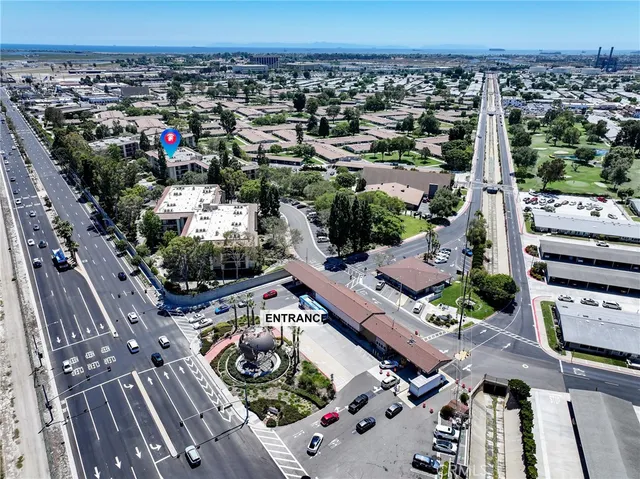 a view of a playground with basketball court